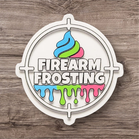 Floating Tri-Color Logo Sticker (White)