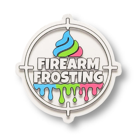 Floating Tri-Color Logo Sticker (White)