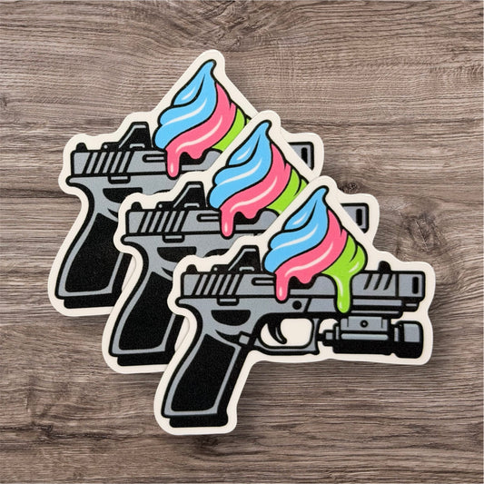 Tri-Color Frosted Pistol Sticker Pack