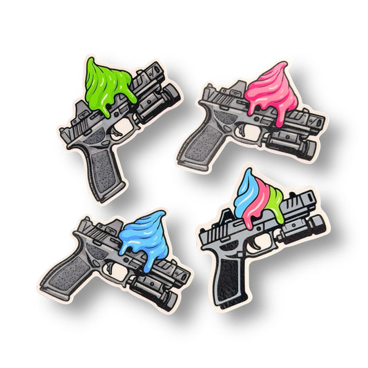 Individual Frosted Pistol Stickers